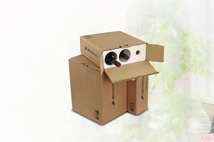 Caixas para embalar encomendas de vinho